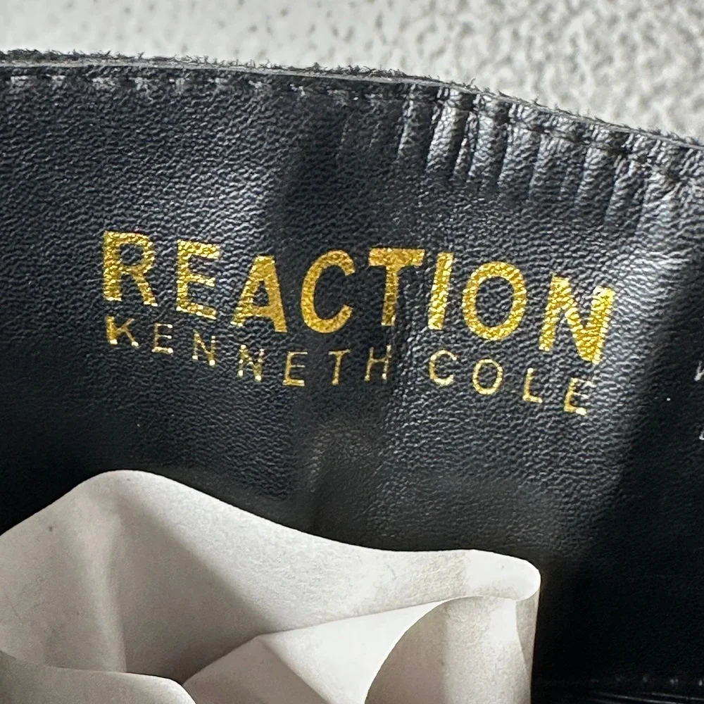 Kenneth‎ Cole Reaction WES Stretch Back Black Knee Boots Womens 6.5M Flat Zip